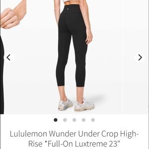 Lululemon Wunder Under crop 23”